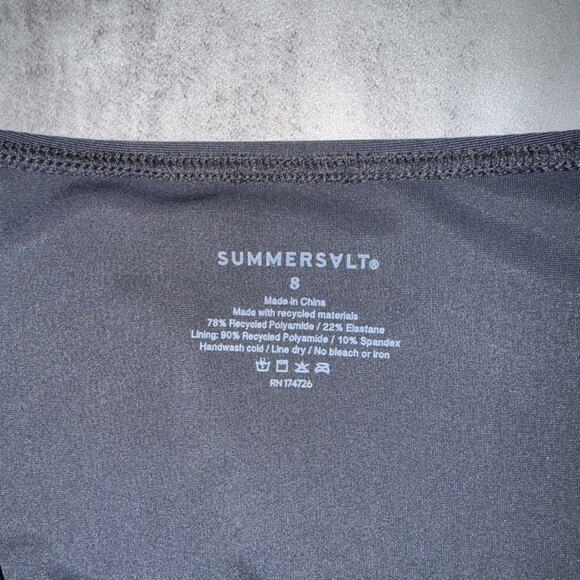 Summersalt Women’s The Ruched High Leg High Rise Bottom Size 8 Black Swim - Picture 3 of 4